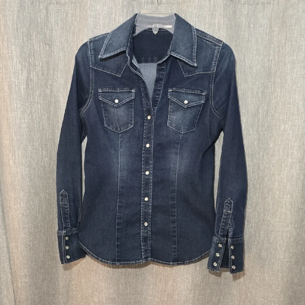 Express Denim Button Up Size Small - Picture 2 of 9